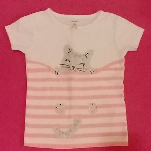 White and Orange kitty shirt